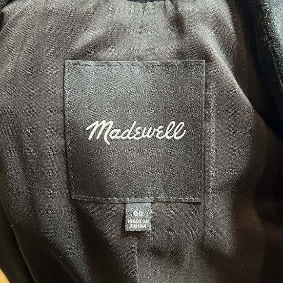 Madewell Black Crushed Velvet Blazer Size 00 - Picture 8 of 9
